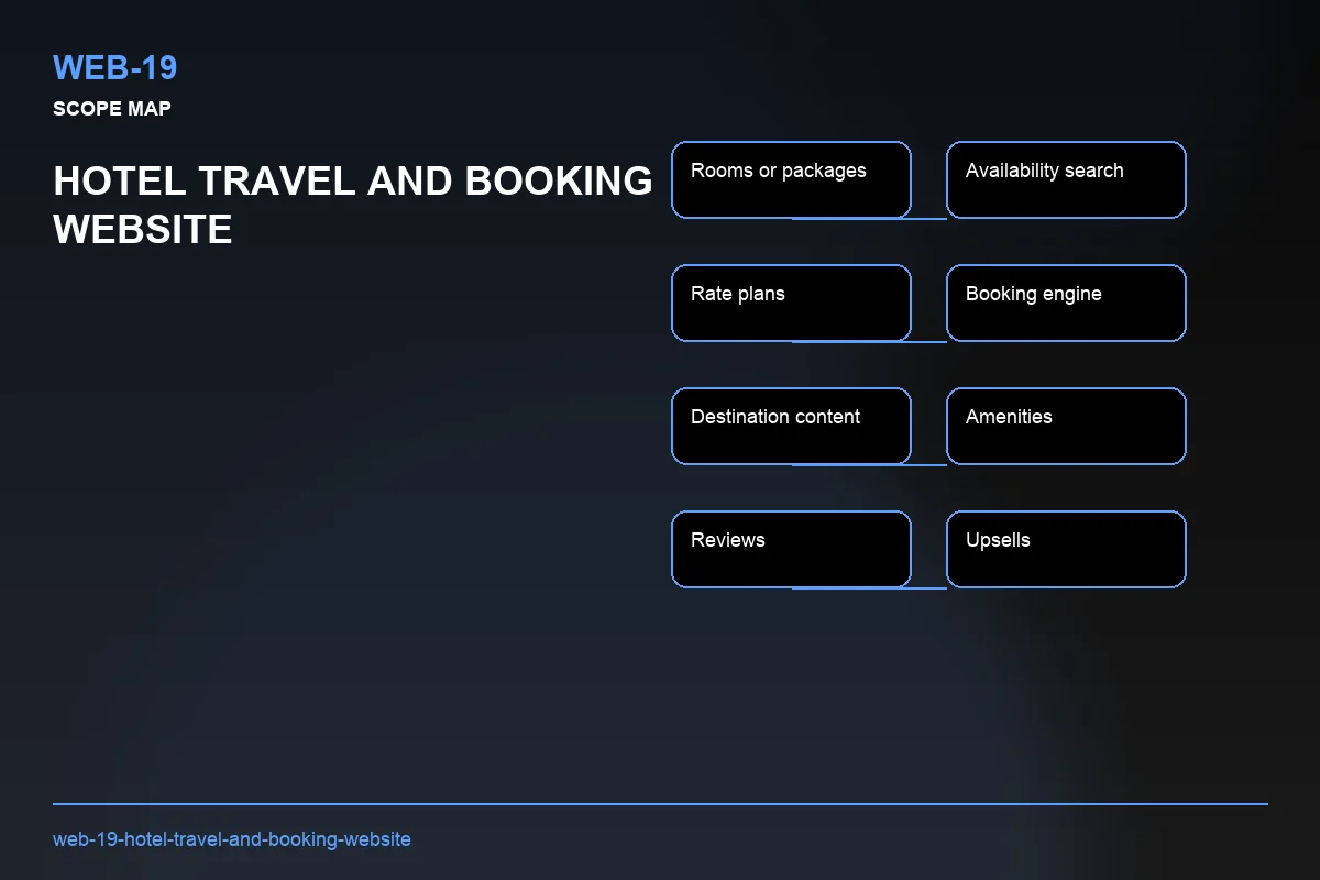 Scope visual for Hotel Travel and Booking Website