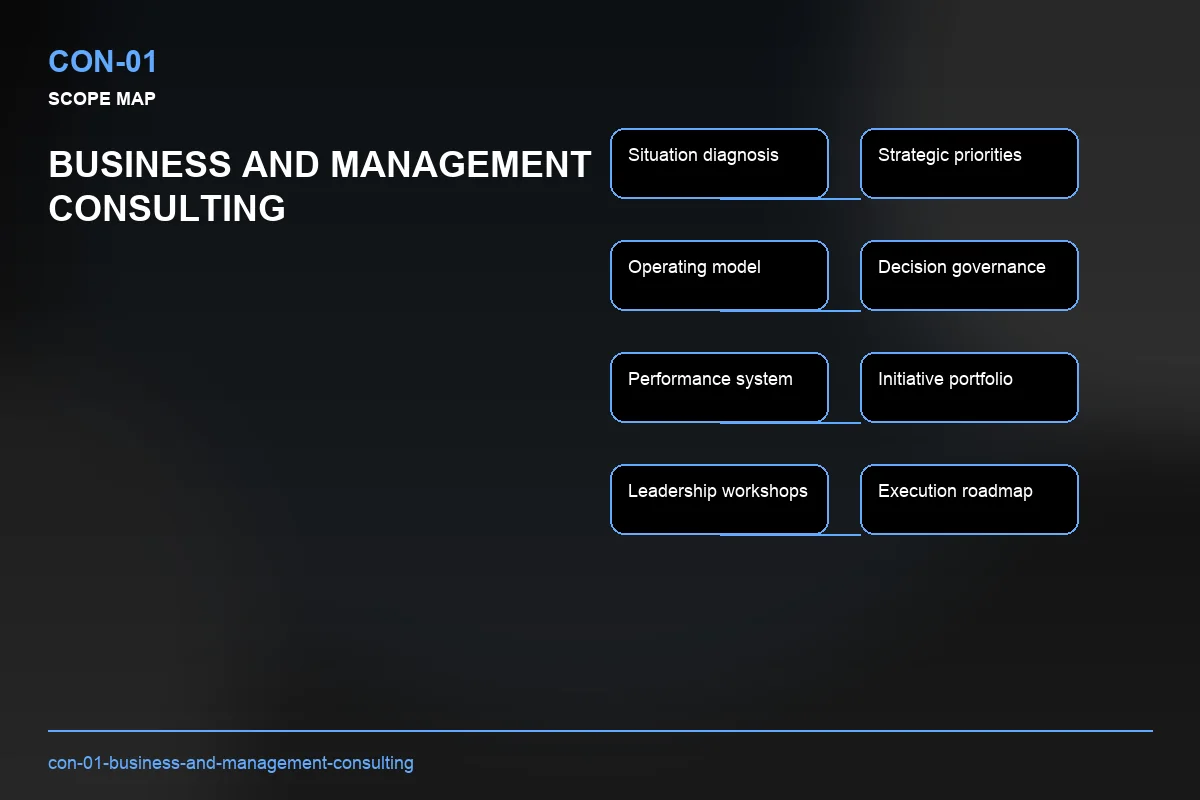 Scope visual for Business and Management Consulting
