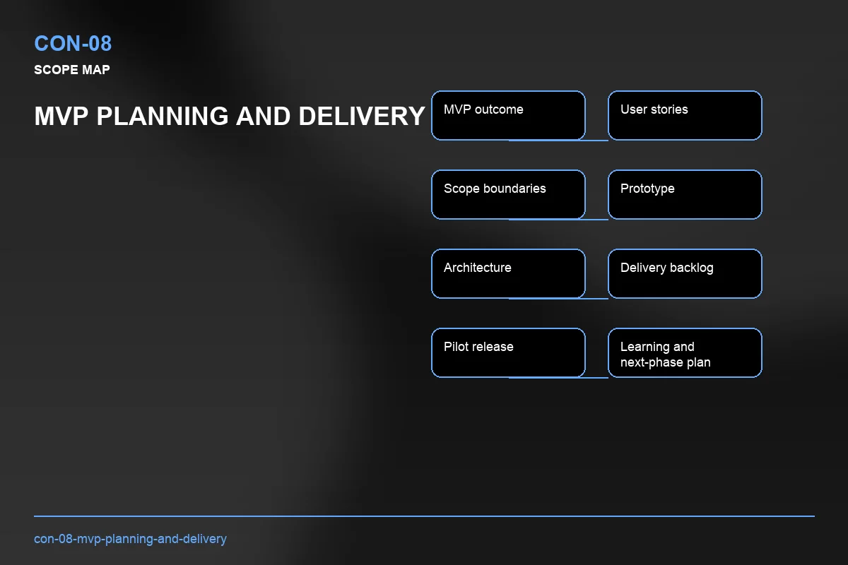 Scope visual for MVP Planning and Delivery