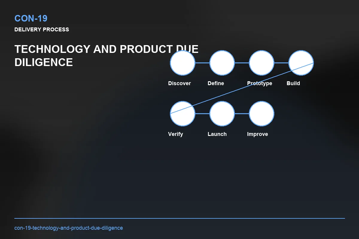Process visual for Technology and Product Due Diligence