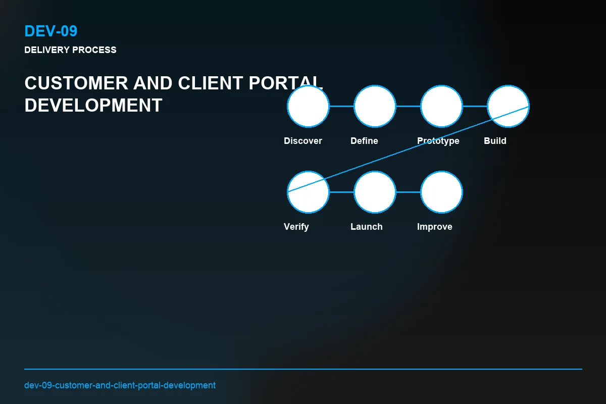 Process visual for Customer and Client Portal Development