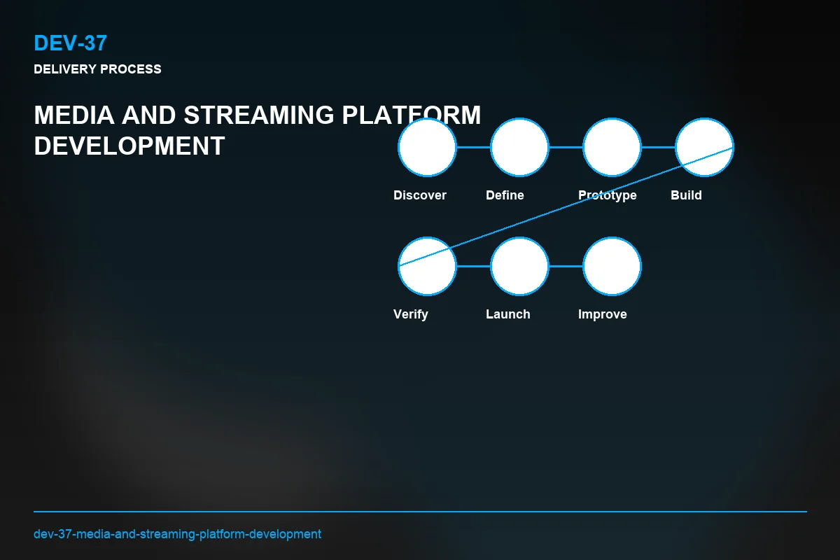 Process visual for Media and Streaming Platform Development