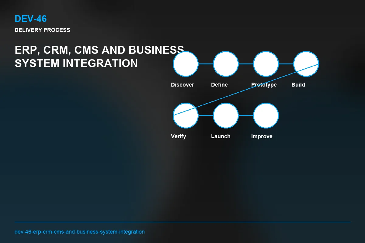 Process visual for ERP, CRM, CMS and Business System Integration