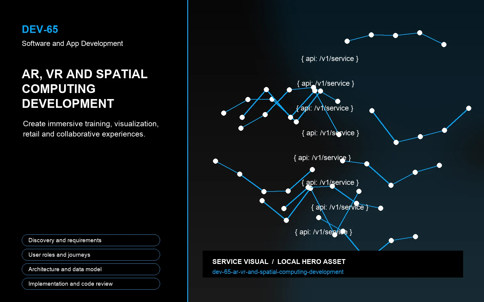 Hero visual for AR, VR and Spatial Computing Development