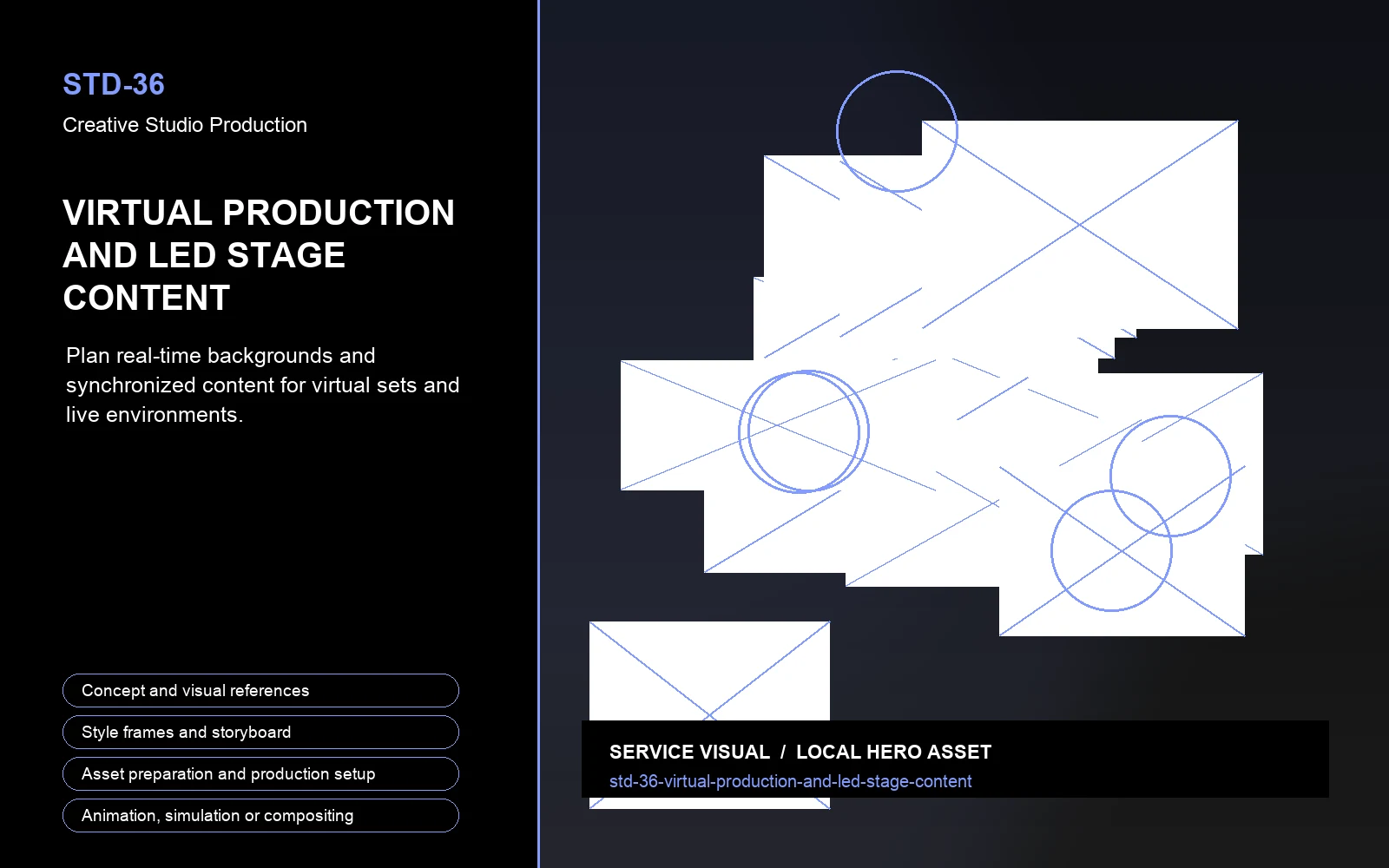 Hero visual for Virtual Production and LED Stage Content