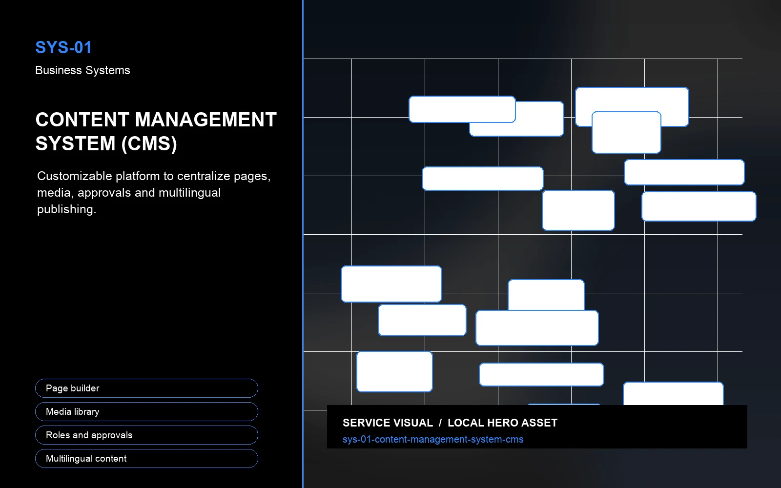Hero visual for Content Management System (CMS)