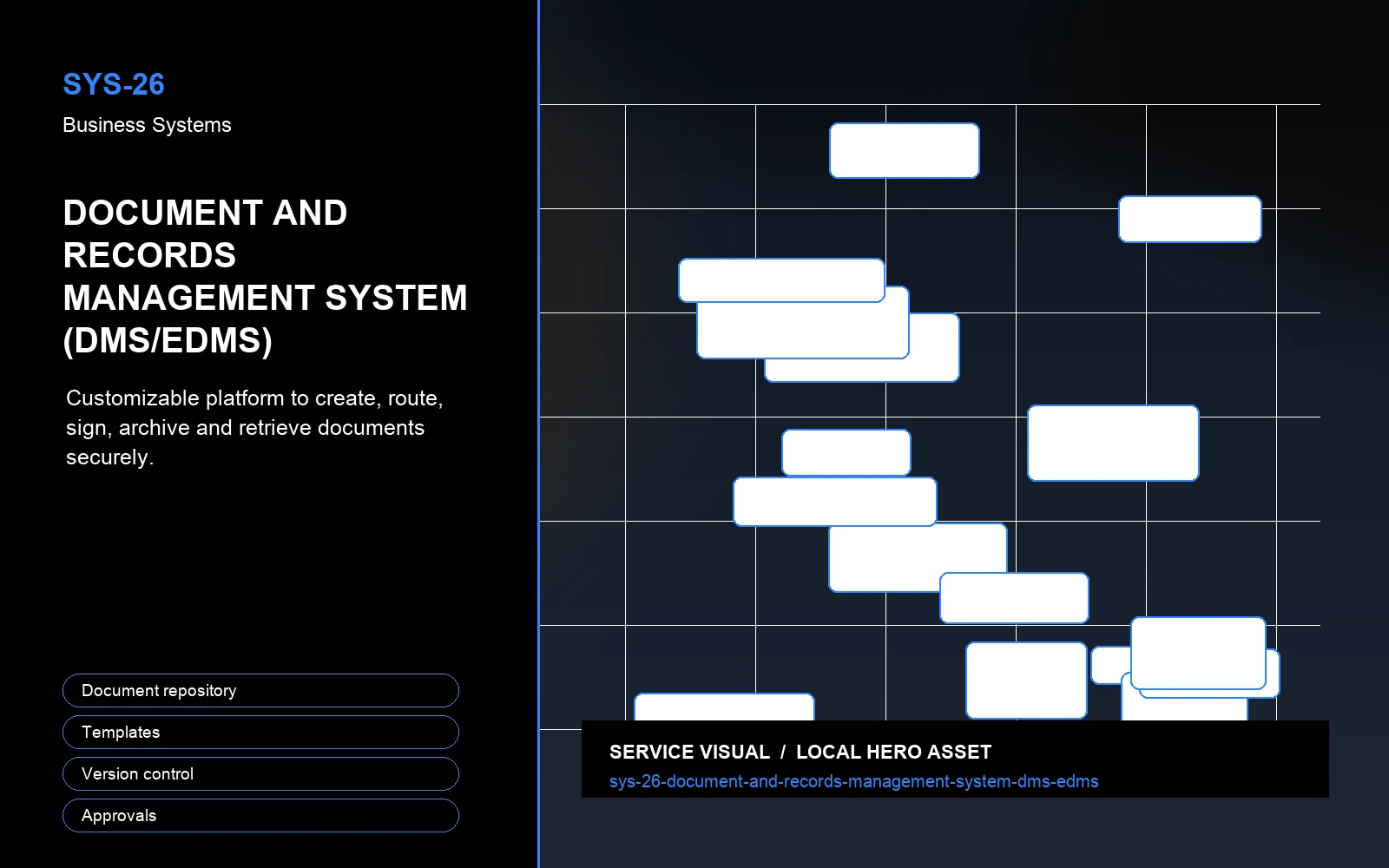 Hero visual for Document and Records Management System (DMS/EDMS)