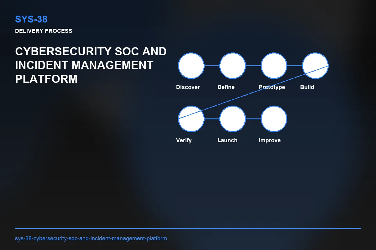 Process visual for Cybersecurity SOC and Incident Management Platform