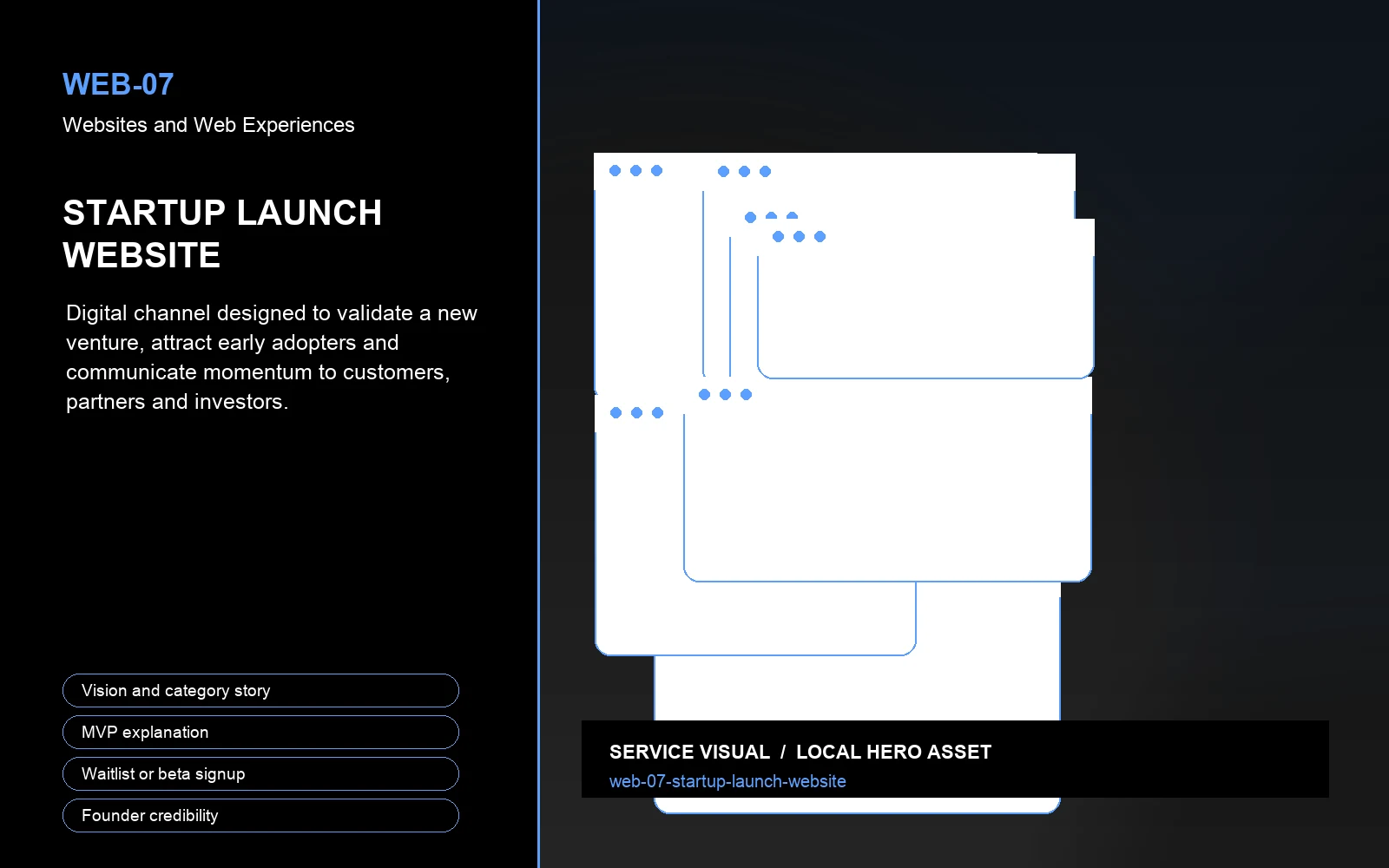 Hero visual for Startup Launch Website