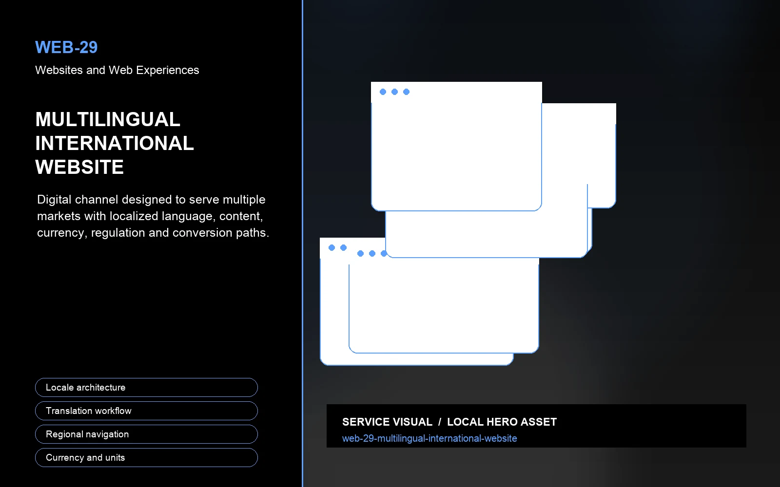 Hero visual for Multilingual International Website